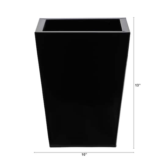 13" Black Classic Square Metal Planter